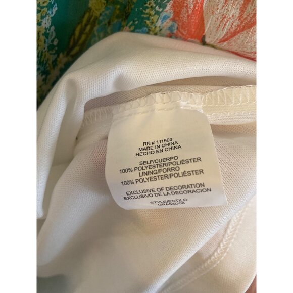 NWT Fig And Flower Green & Cream Floral Boho Tiered Midi Dress W/ Tie Neck Size - Picture 7 of 7